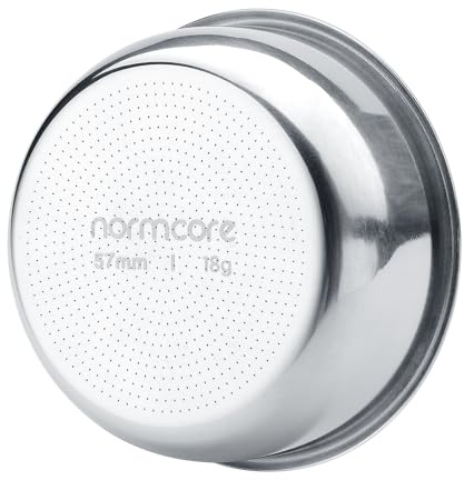 Normcore 57 mm Präzisions-Extraktionskorb, passend für Lelit Anna, Präzisions-Espresso-Filterkorb, inklusive Papierfilter (200 Stück) und Pucksieb, 0,28 mm Lochdurchmesser, 18 g