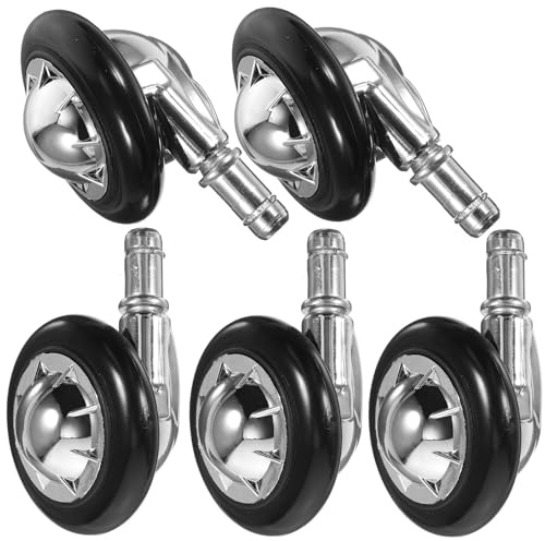 Cabilock 5 pezzi Rotelle Piroettanti per Sedie Ufficio Ruote Silenziose in PVC e Lega di Alluminio Resistenti Antigraffio per Pavimenti Duri e Mobili Vintage Sostituzione per Sedie da