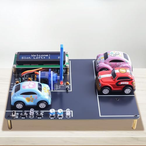 BANRIA Mini Parking Lot Soldering Practice Kit, DIY Garage Model Electronics Kit with LCD Display and 4 Mini Cars, STEM Electronic Soldering Projects for Home and School Learning