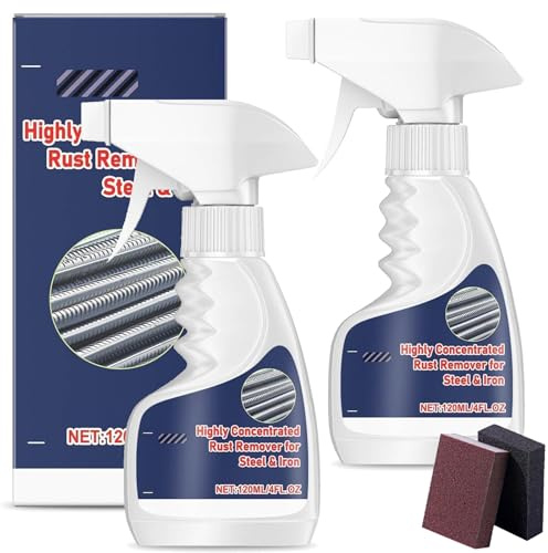 fjaldjfu Dissolvant De Rouille Haute Performance pour MéTal, Highly Concentrated Steel Rust Remover, Rubigine Rouille, Anti Rouille Metal, MéTal | Action Rapide | Contient du Borax (2PCS)