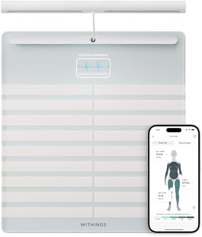 WITHINGS Body Scan - Smart Scale, Segmental Body Composition, ECG, White
