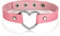 JewelryWe Schmuck Damen Choker Halsband Halskette, Leder Legierung 33-40cm Erstellbare Punk Lolita Herz Collier Kette, Rosa Silber