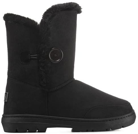 Holly Womens Single Button Faux Faux Waterproof Rain Winter Snow Boots