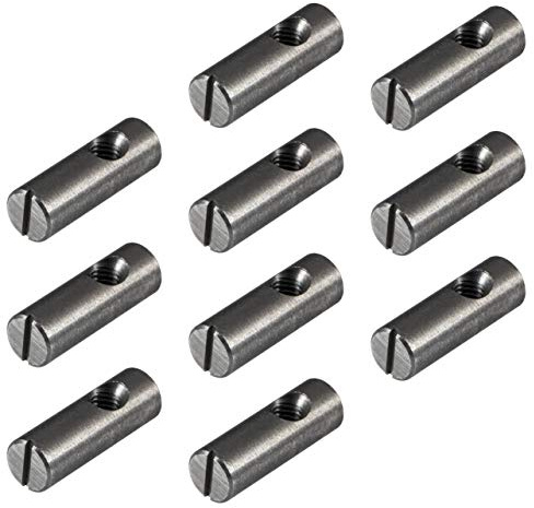 Gedotec - Dadi cilindrici per mobili con filettatura M6 centrati, set di connettori per mobili - H10424 | 20 x 30 mm | Acciaio lucido | Dadi tondi da avvitare | 20 pezzi - Accessori per mobili con