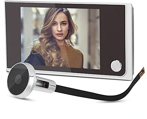 Judas Numérique, Sonnette de Porte Vidéo Intelligent Visionneuse de Judas Sonnette Vidéo 3,5 Pouces LCD Moniteur Visionneuse de Porte, Grand Angle de 120 Degrés