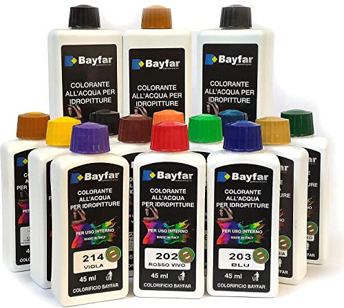 Bayfar, Gruppo Sammarro Colorante per pittura all'acqua idropittura universale per interni esterni - 45 ml (Marrone)