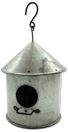 Metall Vogelhaus zum aufhängen 20 x 33cm verzinkt Nist-Kasten Garten-Deko Vögel