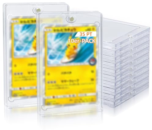 Tolesum 10PCS Magnetic Trading Card Holder 35PT Bustine Protettive UV Protezione Custodie Porta Carta Trasparente Magnetiche Carta Cornici Carte Collezionabili per Yugioh,Magic, MTG, Sport