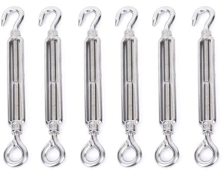 LATRAT 6 pièces tendeur M5, tendeur de fil tendeur en acier tendeur pour cordon, accessoires pour le réglage de la corde métallique et l'étendoir à linge