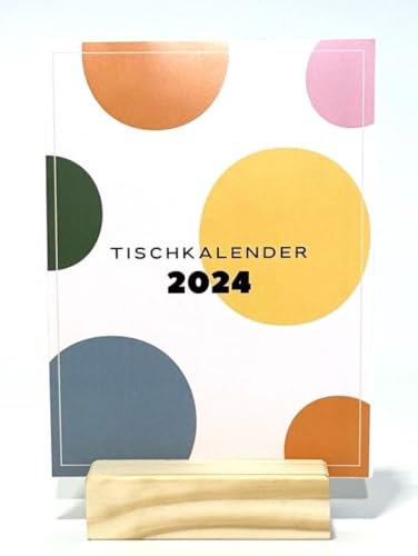 Tischkalender 2024 mit Holzfuß, hochkant, zum aufstellen, Kalender 2024, Tischkalender, Schuljahr 2024, Lehrerkalender, Schülerkalender, Querkalender, Planner …
