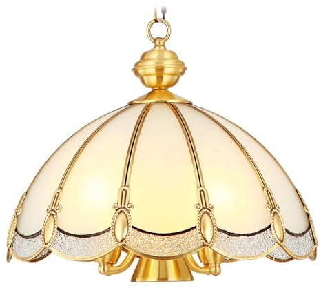 CCACHE European Full Copper Hanging Lamp Restaurant Pure Copper Small Pendant Lamps Vintage Simple American Balcony Bar Small Pendant Light Fixtures With Glass Shade