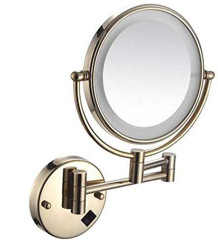 GaRcan Make-up-Kosmetikspiegel mit Beleuchtung, zweiseitiger Wand-Schönheitsspiegel, 3-fache Vergrößerung, Badezimmerspiegel, ausziehbarer Kosmetikspiegel, festverdrahtete Verbindung, Sch