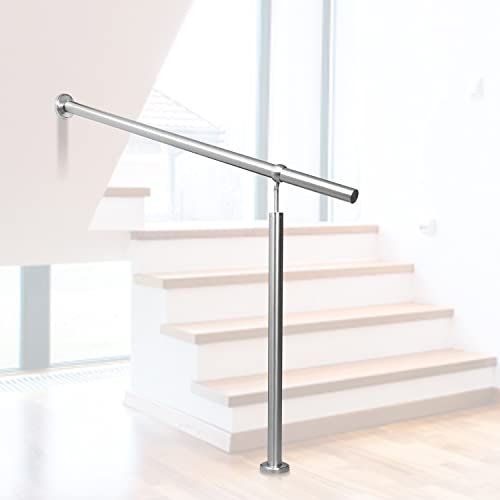 ISOISL Edelstahl Geländer Eingangsgeländer,80cm Treppengeländer für Treppen Wandhandlauf Treppengeländer Außen Innen