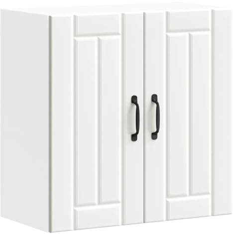 vidaXL Armario de Pared de Cocina Lucca Madera ingeniería Blanca, Unidad de Pared de Cocina, gabinete para Pared de Cocina, gabinetes de Pared con Puertas