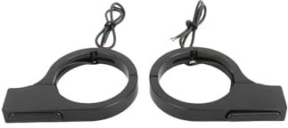 frecce moto Per Maggior Parte Delle Motociclette Personalizzate Per Cruiser Bobber E Chopper Forcella Anteriore Indicatori Di Direzione A LED Lampada Universale frecce moto omologate(Black 47-50mm)