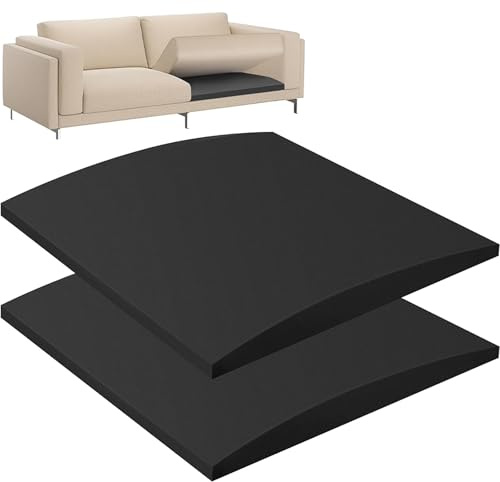 JOAASU 2 cuscini da 50 x 50 cm, in schiuma per la riparazione del divano, in schiuma ad alta densità, supporto per seduta per mobili, adatto per vari tipi di divani, colore nero
