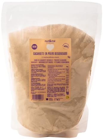 Beurre de cacahuète en poudre sans matières grasses 1 kg nut&me | 100% naturel et végétalien | Peanut Butter Powder | Protéines de haute qualité | Sans gluten |