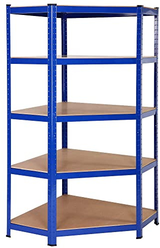 Heavy Duty Metal Garage Storage Shelves - 5 Tier Corner Shelving Unit, Boltless Design,Shed, Industrial Use,