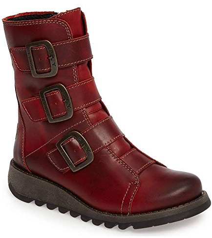 Fly London Scop110fly Botas Estilo Motero Mujer, Rojo Red 004, 41 EU