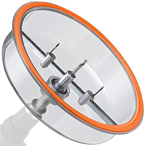 Jonard Tools AHC-10, Professional Grade Round Hole Saw Cutter, Includes Dust Shield and Case, Cuts Plywood Plasterboard Sheetrock Acrylic Up to 1 1/16” Thick, Adjustable Hole Size 2.2” to 10”, Silver