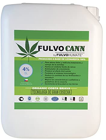 Fertilizante Orgánico Abono Estimulador de Crecimiento de Ácidos Húmicos y Fúlvicos/Nutriente Superconcentrado (5 L)