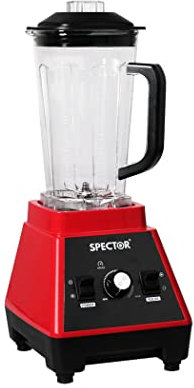 Spector 2L Commercial Blender, High-Speed Mixer Food Processor, Juicer Smoothie, Ice Breaker, Ice Crush, 3 Speeds, 6 Stainless steel blades, 1600W Power Motor, Blend, Chop, Grind & Purée,Red