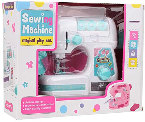 Drfeify Children Sewing Machine Toy,Portable Electric Medium Size Sewing Machine Toys Kids Beginners