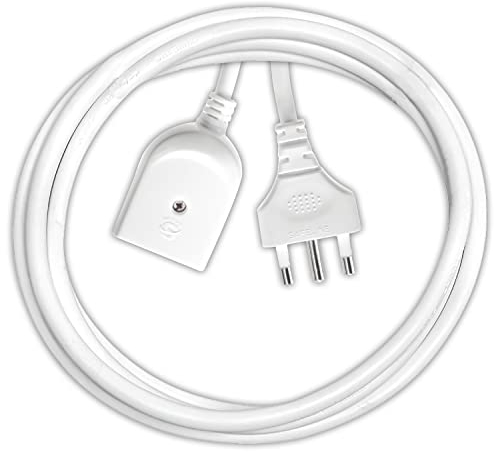 V-TAC Prolunga Elettrica da 5 Metri con Presa 10/16A Bipasso - Prolunga Cavo Elettrico per Casa, Ufficio, Negozio, Lavoro - Super Resistente - Spina 16A, Bianco