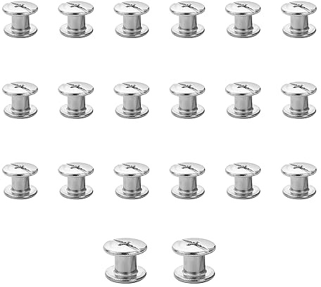 20Pcs Chicago Screw Posts,M5*5mm Rivet Binding Screws for Bags Silver | Metal Rivet Replacement Repair for Collar, Harness, Luggage, Purse, Dog Lead, Backpack, Belt