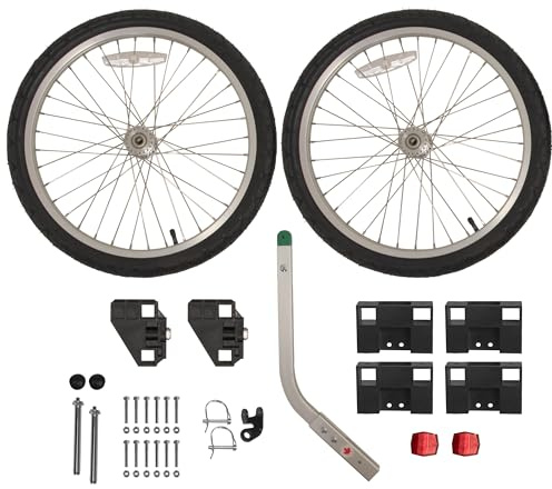 WIKE Remorque de vélo à plat à monter soi-même – Remorque de vélo cargo, matériau du cadre non inclus : roues, barre d'attelage, connecteurs d'angle, attelage de vélo, écrous + boulons. - Taille