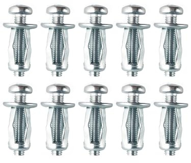 10 tasselli per fissaggio a parete cavità, M6 x 25 mm, in metallo resistente, tasselli per cartongesso