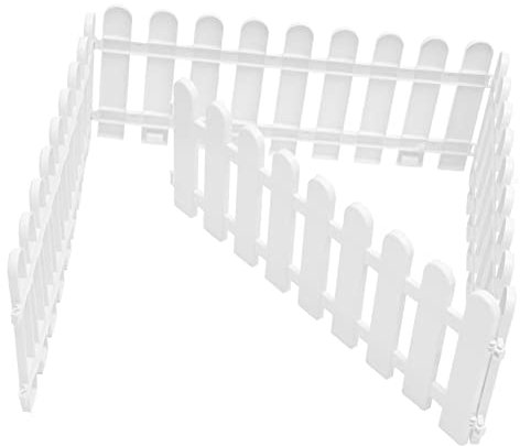 Milisten 4pièces Clôture Décorative Blanche Pour Jardin Bordure De Jardin Barrière Extérieure Pour Aménagement Paysager Panneaux De Clôture Pour Pelouse Et Fleurs