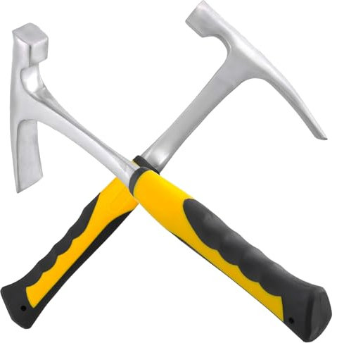 ZEONHEI Lot de 2 marteaux de brique à tête plate de 907,2 g, marteau géologique en ardoise pour l'exploitation minière en plein air, la prospection