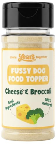 YEARS Dog Food Toppers for Fussy Eaters | Cheese & Broccoli | Grain Free Powdered Appetite Stimulant for Dogs
