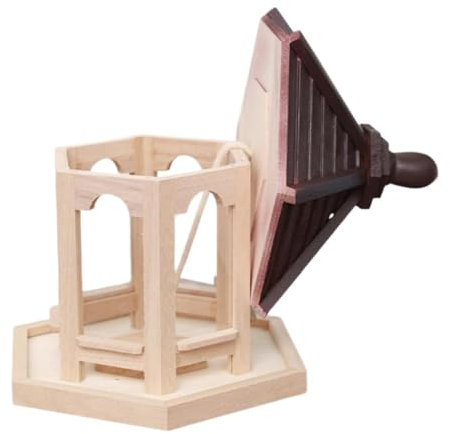 perfk Afuera Colgante de Madera de Madera pabellón Techo a Prueba de Lluvia liviano para gorrión pinchazo Hexagonal con decoración de Cordones