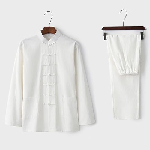 GoldeneAmeisen Unisex Kung Fu und Tai Chi Uniform,Kampfkunst Anzug,Baumwoll-Leinen-Tang-Anzug für Herren,Tai-Chi-Meditationskleidung,Locker Und Bequem,FüR TäGliches Training,Wettkampf Usw
