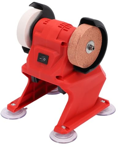 Xiuganpo Mini Smerigliatrice da Banco, Lucidatrice Elettrica da 5500 Giri/min con Copertura Protettiva in Metallo da 3 Mm e Ruote in Corindone, per la Produzione di Coltelli per Gioielli