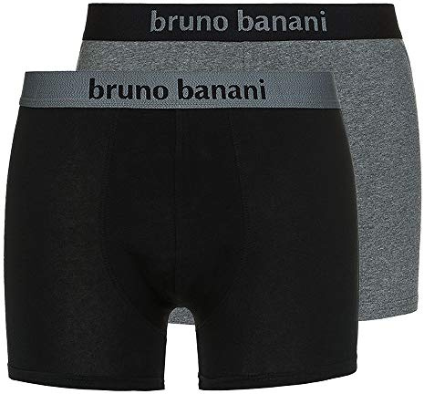 bruno banani Boxershorts för män (2-pack), Flerfärgad (svart//gråmelerad 1782), M
