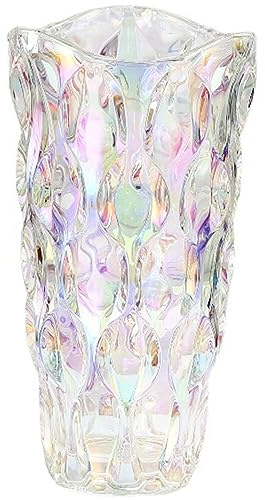 CEMABT 24 cm blomvas, 1,5 l tjock vas för tulpaner, presenter till mamma på födelsedag, presentidéer, glasvas för blommor, klar, dekorativ för bröllop (färgglad)