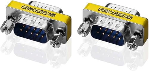 Multibao 2PCS DB9 9 Pin Male to Male M/M Gender Changer Converter Extension Adapter RS232