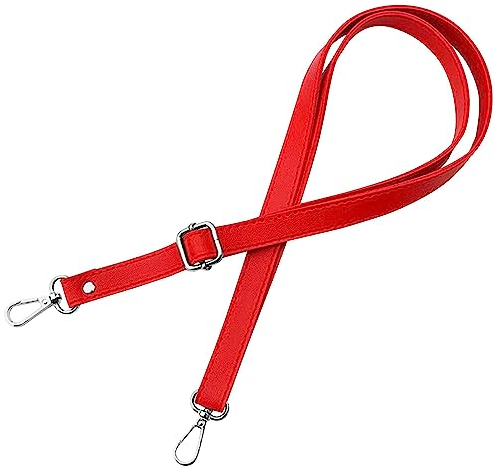 Gurt Band Schulterriemen für Damen Taschen Handtasche - Rot - Farbe Metallteile Silber - Länge verstellbar 70-128 cm - Breite 1,8 cm - Schultergurt Umhängetasche Trageriemen Riemen Umhängegurt