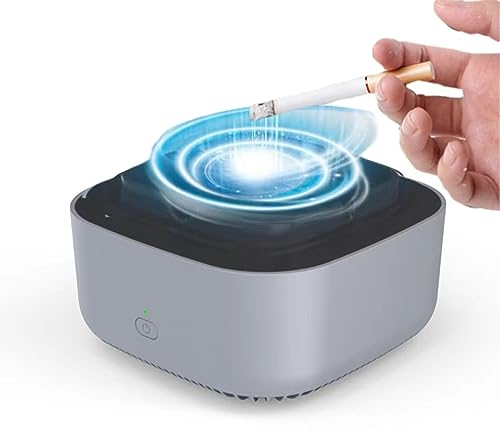 Neioaas 2 In 1 Multifunctional Ashtray Air Purifier with Filter, Portable Negative Ion Air Freshener for Business, Car, Home, Office (Grey)
