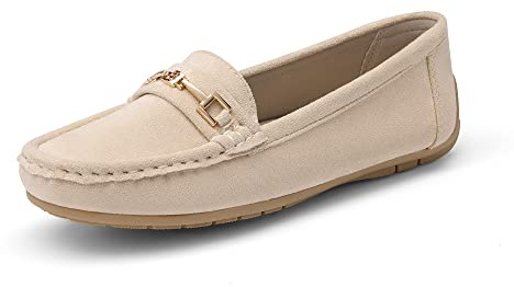 DREAM PAIRS damer loafer bekväma mockasiner tofflor damer låga skor vikbara klassiska loafers