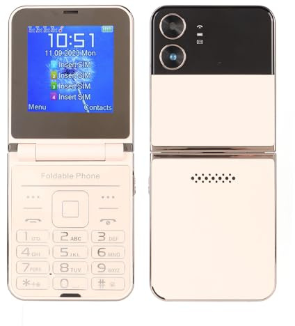 2G Flip-telefon för Seniorer, 2,6-tumsskärm med Dubbla SIM-kort Olåst Flip-mobil, Mobiltelefon med Stor Knapp med 1400mAh Batteri, Ficklampa och Snabbvalsknapp, för Barn, äldre