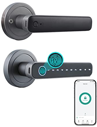 Fesjoy Serrure Électronique Intelligent Fingerprint Porte Lock 4 Façons déverrouillées tuya BT Connection App Déverrouillage Mot de passe Déverrouillage pour Maisons Appartements