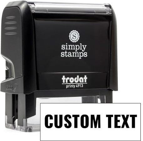 Custom Text Office Stamp | 4 Different Sizes | 20 Designs | Multiple Color Options | Up to 3 Lines of Text | Perfect for Quick Validation of Office Documents (Custom Text, Large)