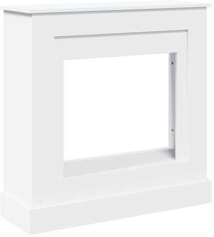 vidaXL Cadre de cheminée Blanc 90x30x90 cm Bois d'ingénierie, cheminée, Console de cheminée, Ensemble de Tour de cheminée, Tour de cheminée