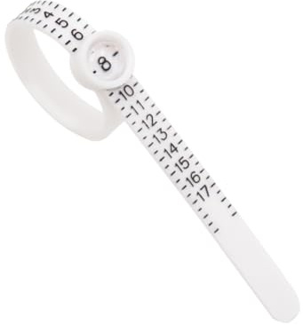 LICQIC US Ring Sizer Measure, Wedding Ring Measurement Tool US Sizes, with Magnifying Glass, for Men and Women, 1 to 17, White