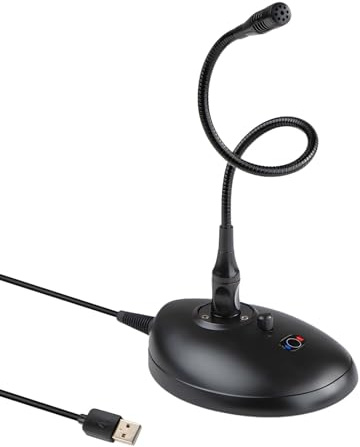 USB-svanhalsmikrofon med 360° rundstrålande pickup och en-knapptryckning för konferens eller strömning