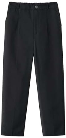 LOLANTA Pantalons School Garçons, Pantalons Habillés Cérémonies Enfants, Tenue Formelle pour École Uniforme et Fêtes, Coupe Robustes à Taille Adjustable, Noir, 10-11 Ans